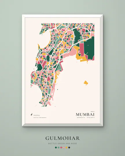 Mumbai city map in Gulmohar