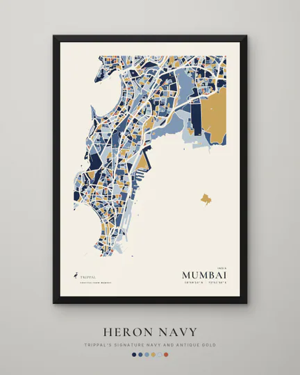 Mumbai city map in Heron Navy